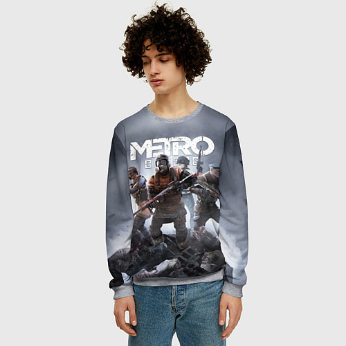 Мужской свитшот МЕТРО ИСХОД АРТЁМ ,ЯДЕРНАЯ ЗИМА METRO EXODUS / 3D-Меланж – фото 3