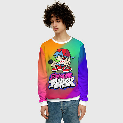 Мужской свитшот BOYFRIEND FRIDAY NIGHT FUNKIN / 3D-Белый – фото 3