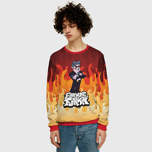 Мужской свитшот Дорогой Папочка Friday Night Funkin / 3D-Красный – фото 3