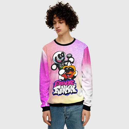 Мужской свитшот Skid and Pump Friday Night Funkin / 3D-Черный – фото 3