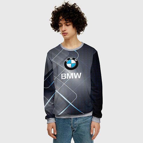 Мужской свитшот BMW Logo / 3D-Меланж – фото 3