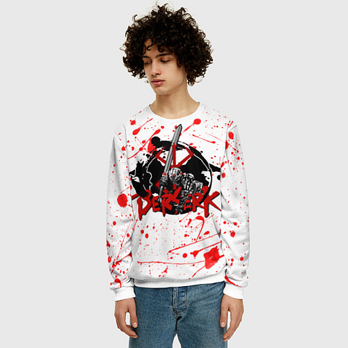 Мужской свитшот BERSERK брызги краски / 3D-Белый – фото 3