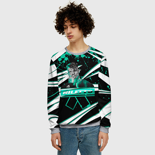 Мужской свитшот Niletto: Данила Прытков / 3D-Меланж – фото 3