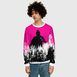 Свитшот мужской Катана Зеро Самурай Katana Zero Anime, цвет: 3D-белый — фото 2