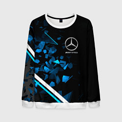 Свитшот мужской Mercedes AMG Осколки стекла, цвет: 3D-белый