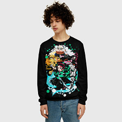 Свитшот мужской Клинок рассекающий демонов главные герои, цвет: 3D-черный — фото 2
