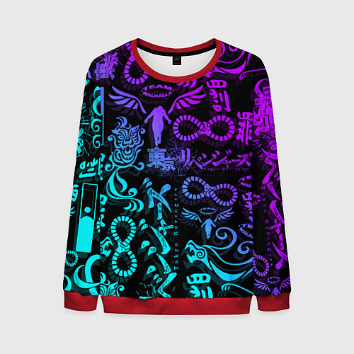 Мужской свитшот ТАТУ ТОКЙСКИЕ МСТИТЕЛИ НЕОН / 3D-Красный – фото 1