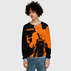 Свитшот мужской Сайтама образ в силуэте One Punch-Man, цвет: 3D-меланж — фото 2