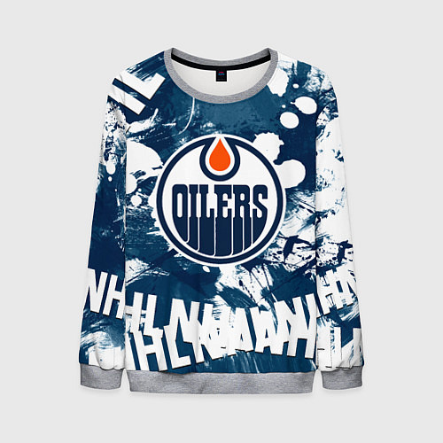 Мужской свитшот Эдмонтон Ойлерз Edmonton Oilers / 3D-Меланж – фото 1