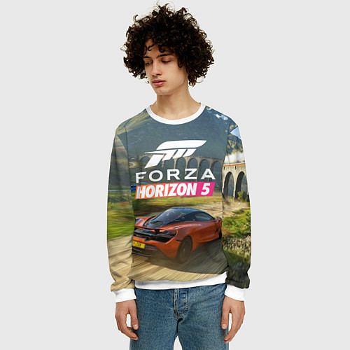 Мужской свитшот Forza Horizon 5, игра / 3D-Белый – фото 3