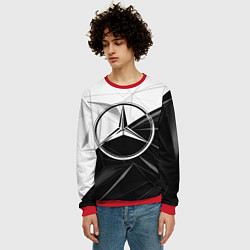 Свитшот мужской MERCEDES-BENZ МЕРСЕДЕС-БЕНЗ BLACK AND WHITE, цвет: 3D-красный — фото 2