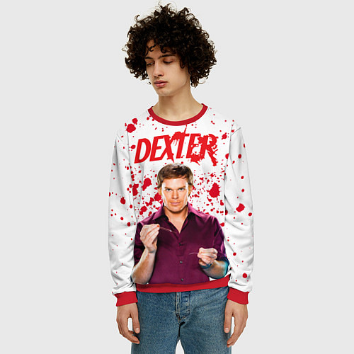 Мужской свитшот Декстер Dexter / 3D-Красный – фото 3