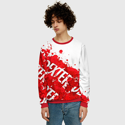 Мужской свитшот Декстер, пятна крови / 3D-Красный – фото 3