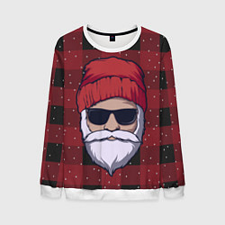 Свитшот мужской SANTA HIPSTER САНТА ХИПСТЕР, цвет: 3D-белый