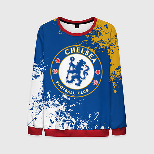 Мужской свитшот ЧЕЛСИ, БРЫЗГИ КРАСОК / 3D-Красный – фото 1