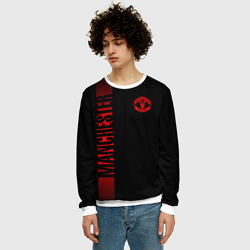 Мужской свитшот МАНЧЕСТЕР ЮНАЙТЕД RED LINE / 3D-Белый – фото 3
