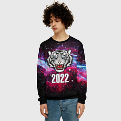Свитшот мужской ЧЁРНЫЙ ТИГР НОВЫЙ ГОД 2022 GRAY TIGER NEW YEAR, цвет: 3D-черный — фото 2