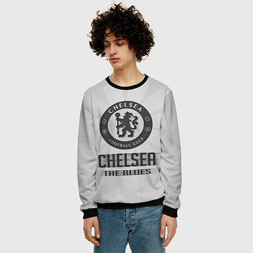 Мужской свитшот Chelsea FC Graphite Theme / 3D-Черный – фото 3