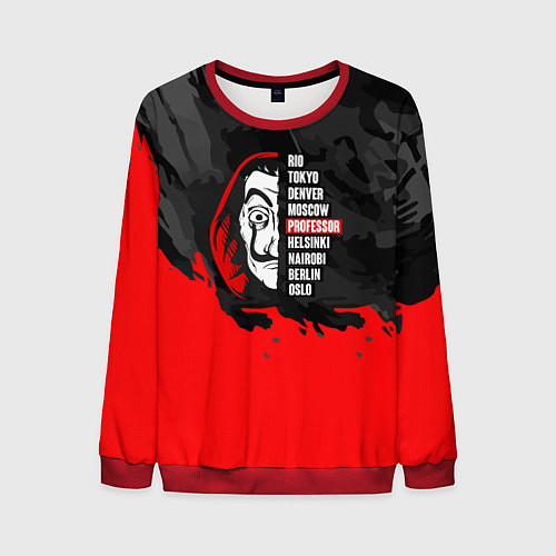 Мужской свитшот La Casa de Papel Professor / 3D-Красный – фото 1