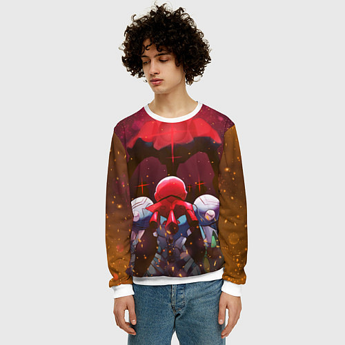 Мужской свитшот Robo Fight Metroid Dread / 3D-Белый – фото 3