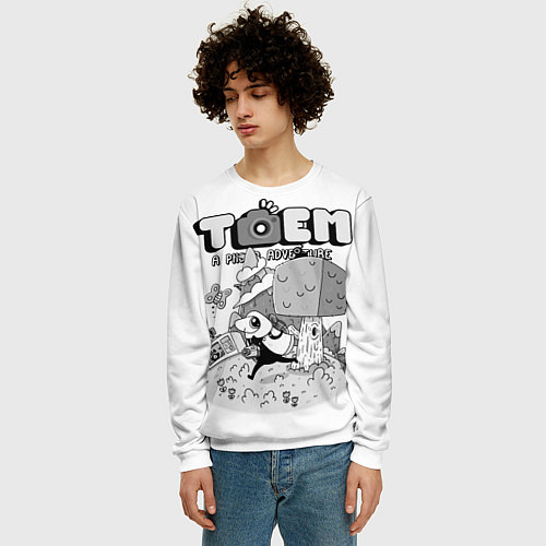 Мужской свитшот TOEM A PHOTO ADVENTURE / 3D-Белый – фото 3