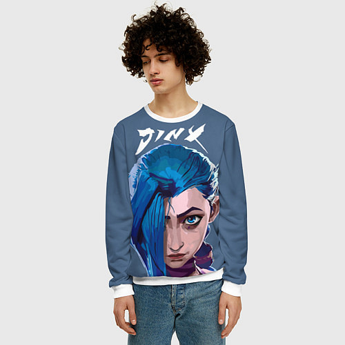 Мужской свитшот Jinx Arcane / 3D-Белый – фото 3