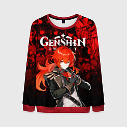 Свитшот мужской GENSHIN IMPACT DILUC ГЕНШИН ИМПАКТ ДИЛЮК, цвет: 3D-красный