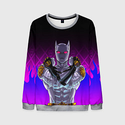 Свитшот мужской JOJO KILLER QUEEN КОРОЛЕВА УБИЙЦА FIRE STYLE, цвет: 3D-меланж