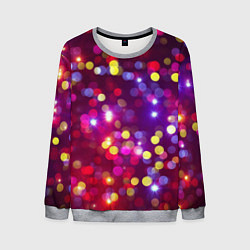 Свитшот мужской ПРАЗДНИЧНЫЕ ОГОНЬКИ НОВЫЙ ГОД 2022, цвет: 3D-меланж