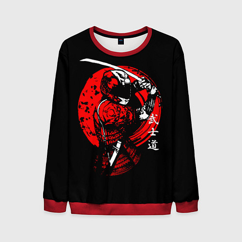 Мужской свитшот МОТО САМУРАЙ С КАТАНОЙ JAPAN SAMURAI / 3D-Красный – фото 1