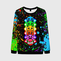 Свитшот мужской Geometry Dash: Splashes of Paint, цвет: 3D-черный