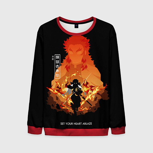 Мужской свитшот Ренгоку Кенджуро пылай клинок демонов / 3D-Красный – фото 1