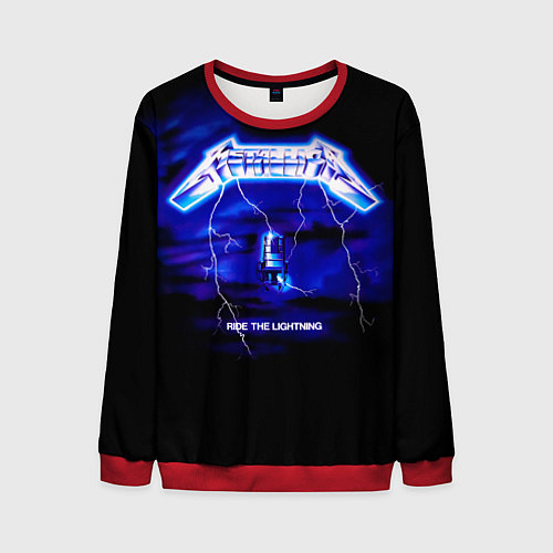 Мужской свитшот Ride the Lightning - Metallica / 3D-Красный – фото 1