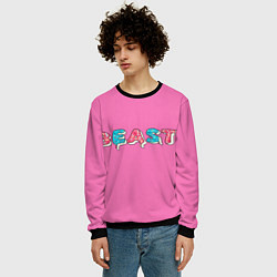 Свитшот мужской Mr Beast Donut Pink edition, цвет: 3D-черный — фото 2