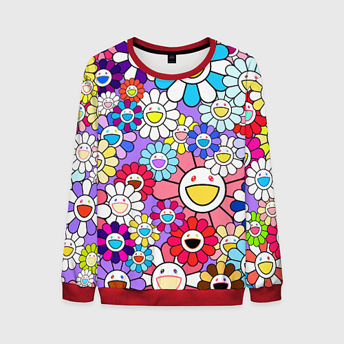 Мужской свитшот Цветы Takashi Murakami / 3D-Красный – фото 1