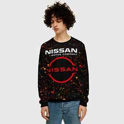 Свитшот мужской NISSAN - Брызги, цвет: 3D-черный — фото 2