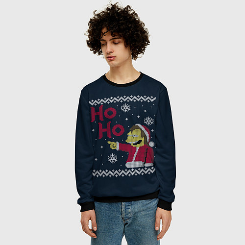 Мужской свитшот НЕЛЬСОН ХО-ХО СИМПСОНЫ / 3D-Черный – фото 3