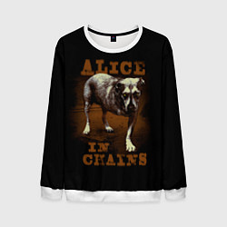 Свитшот мужской Alice in chains Dog, цвет: 3D-белый