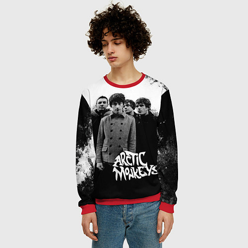 Мужской свитшот Группа Arctic monkeys / 3D-Красный – фото 3