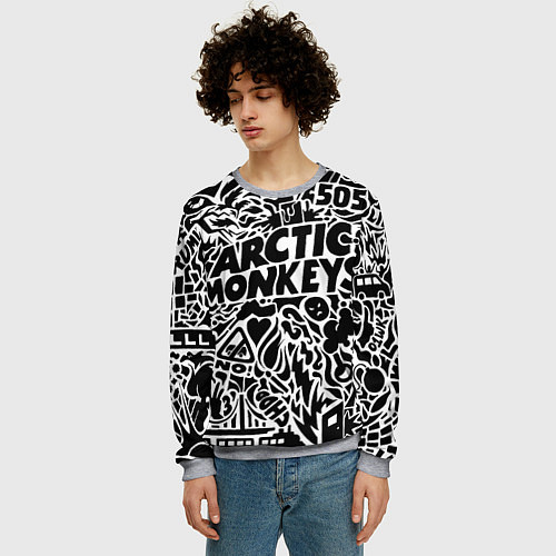 Мужской свитшот Arctic monkeys Pattern / 3D-Меланж – фото 3