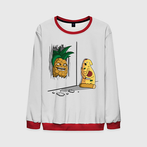Мужской свитшот HERES PINEAPPLE! / 3D-Красный – фото 1