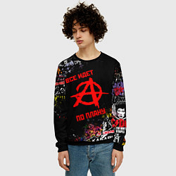Свитшот мужской ВСЁ ИДЁТ ПО ПЛАНУ ГРАЖДАНСКАЯ ОБОРОНА ЛОГО РОК ГРУ, цвет: 3D-черный — фото 2
