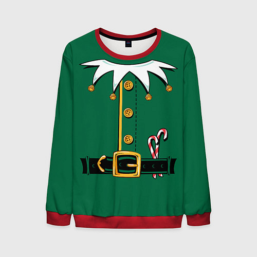 Мужской свитшот Christmas Elf Outfit / 3D-Красный – фото 1