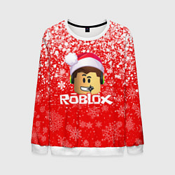 Свитшот мужской ROBLOX НОВОГОДНИЙ SMILE 2022, цвет: 3D-белый