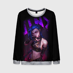 Свитшот мужской JINX ARCANE НАДПИСЬ LEAGUE OF LEGENDS, цвет: 3D-меланж