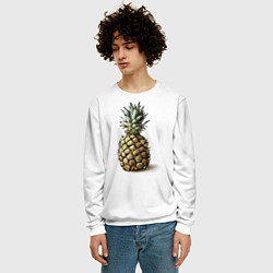 Свитшот мужской Pineapple watercolor, цвет: 3D-белый — фото 2