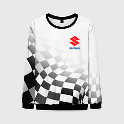 Свитшот мужской Suzuki, Сузуки Спорт, Финишный флаг, цвет: 3D-черный