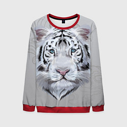 Свитшот мужской Снежный нежный тигр, цвет: 3D-красный