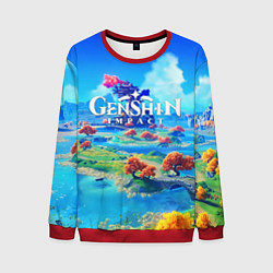 Свитшот мужской МИР ГЕНШИН ИМПАКТ WORLD GENSHIN IMPACT, цвет: 3D-красный