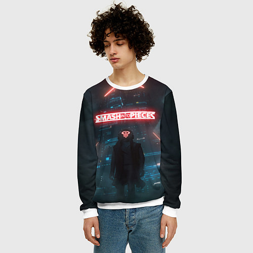 Мужской свитшот Smash Into Pieces Big Bang Neon man / 3D-Белый – фото 3